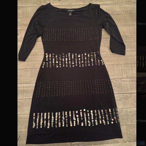 White House Black Market Embellished Black Bodycon Dress – XS - Picture 1 of 5